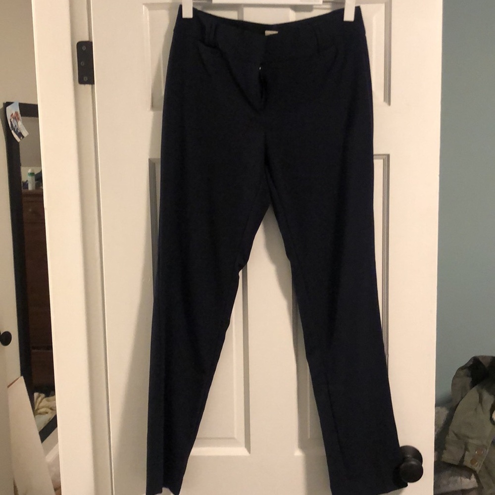 Anne Klein navy straight leg trouser | size 4